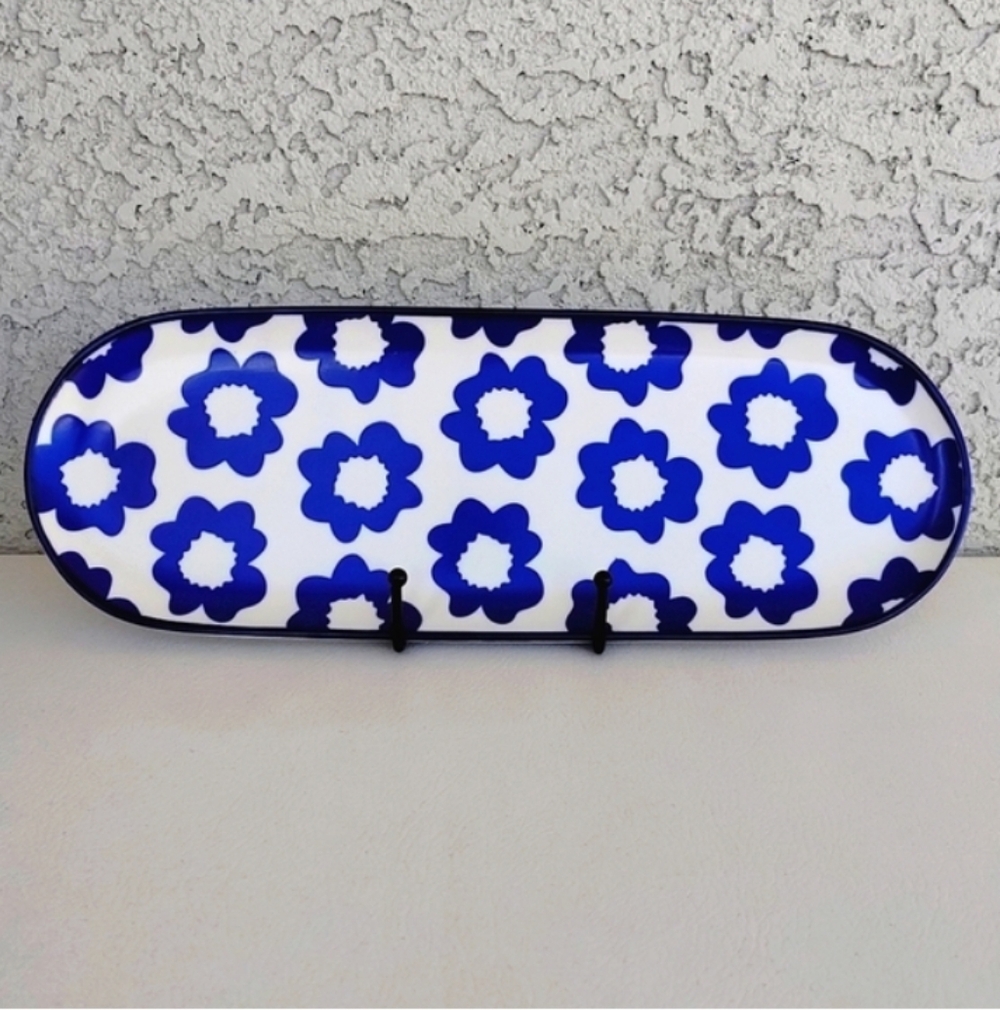 Blue Leopard Patterned Serving Platter